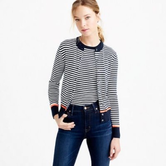 J. Crew Sweaters - J.Crew Striped Cotton Jackie Cardigan
